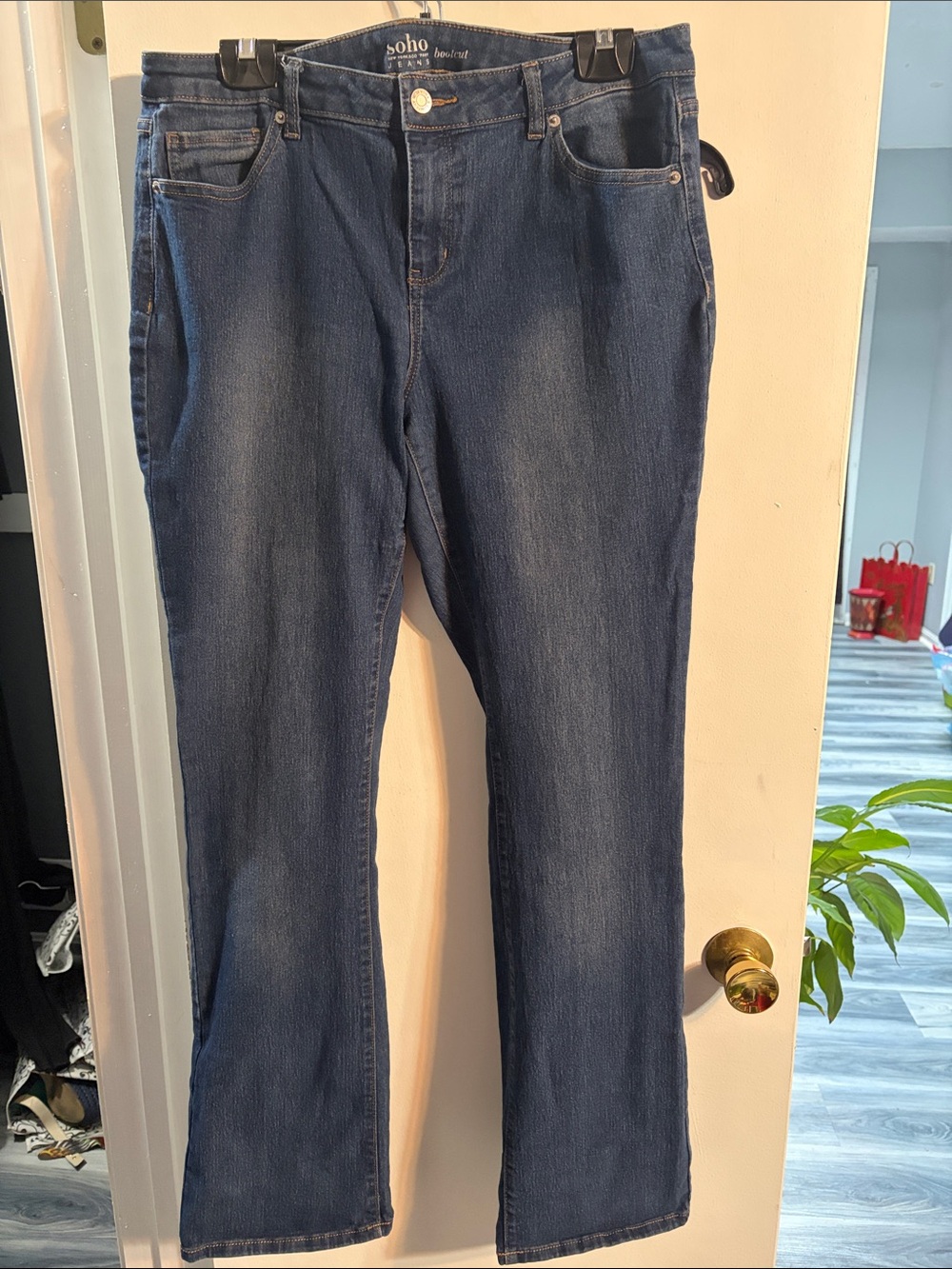 Soho Women’s Dark Blue Boot-Cut Jeans